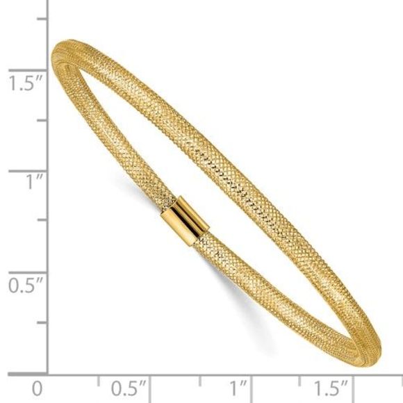 10K Italian Gold Stretch Mesh Bracelet - Picture 3 of 7